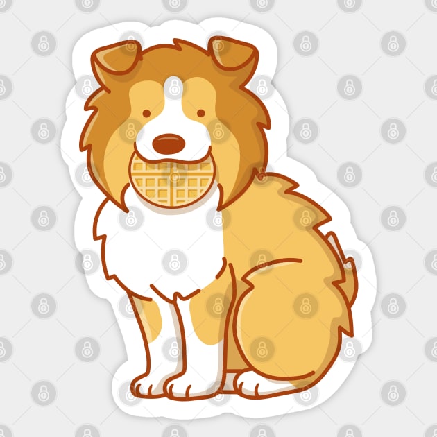 Sheltie and Waffle Sticker by Wlaurence